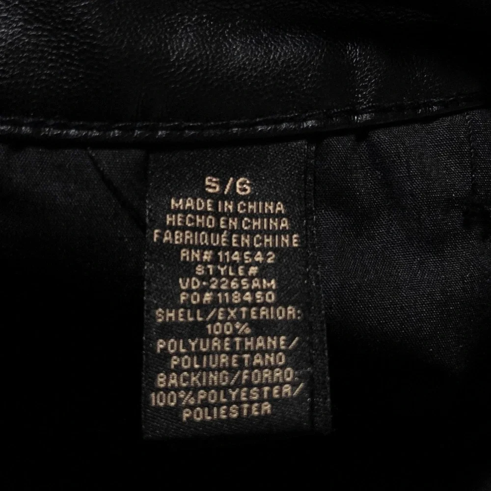 Dollhouse Pants 5/6 Black Faux Leather Straight Leg Y2K Grunge Streetwear Club